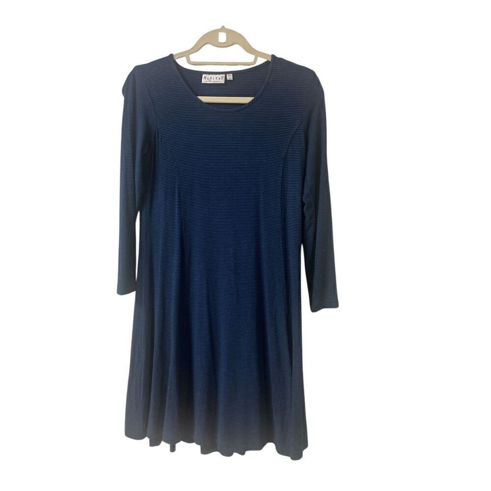 Habitat tunic style dress blue & black stripe sz Small